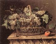 DUPUYS, Pierre Basket of Grapes dfg oil painting on canvas